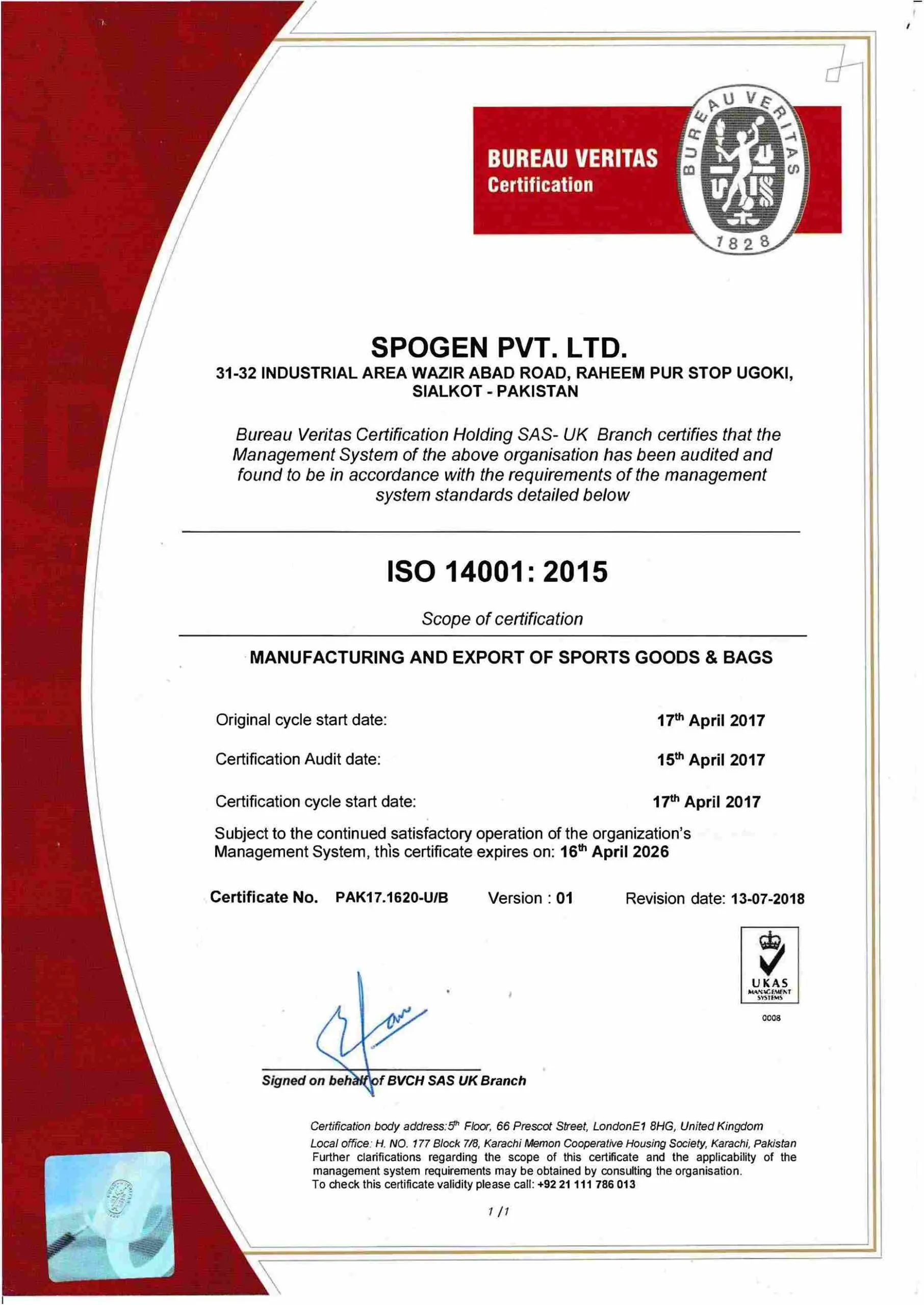 Spogen Management Systems Compliance