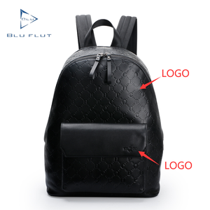 Custom Backpack Full Embossed Leather Bag Mens Large Capacity Laptop Backpack