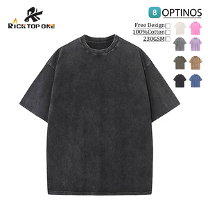 RUIKE OEM Retro 100% Cotton Heavyweight Mens Oversized Tshirt Stone Acid Washed