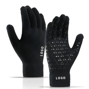 Custom Logo Anti slip Knit Gloves Winter Warm Touch Screen Gloves