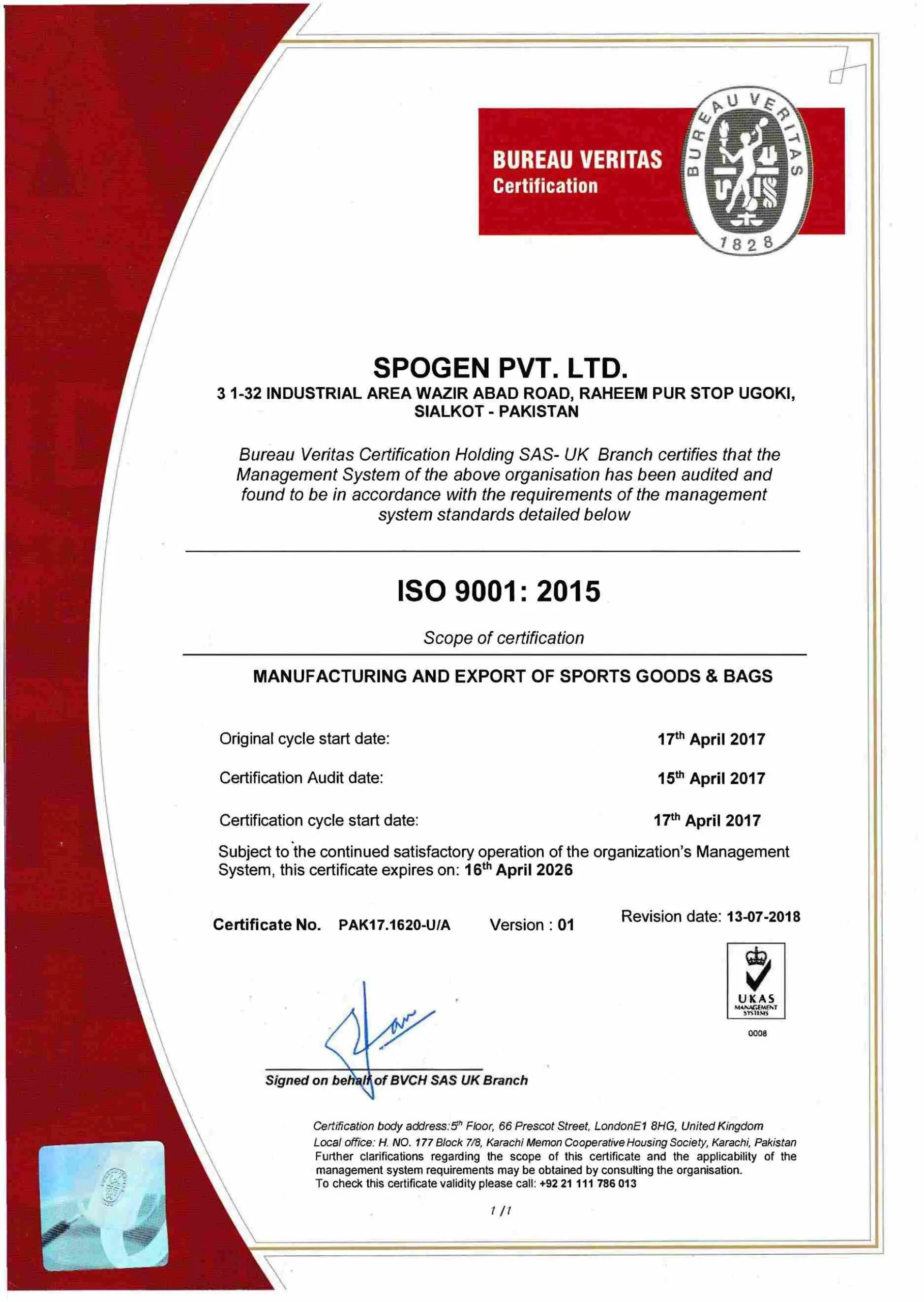OHSAS 18001 Occupational Health Certification